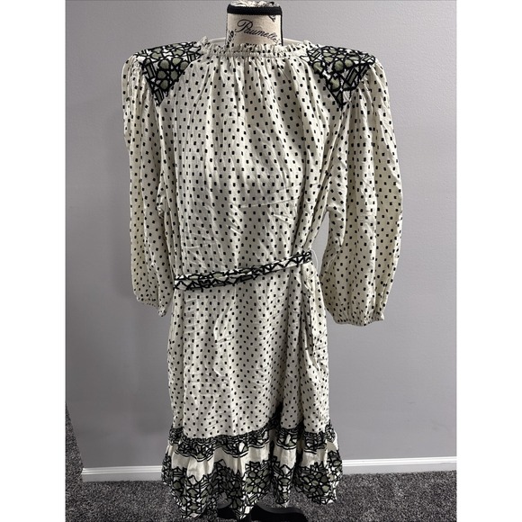 Women's 3/4 Sleeve‎ A- Line Dress - Knox Rose Cream Polka Dots Size - Medium - Picture 4 of 4